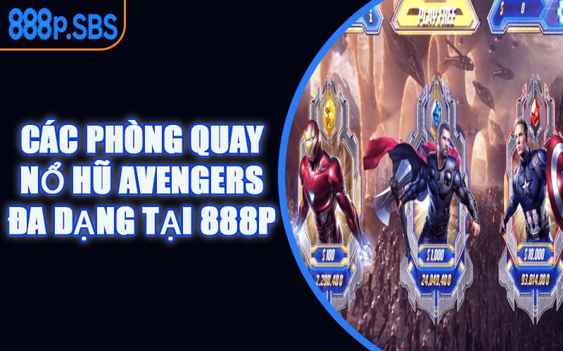 Các Phòng Quay Nổ Hũ Avengers Đa Dạng Tại 888P